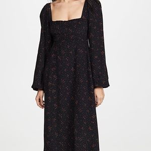 Free People Iris Midi Dress (Black Combo)